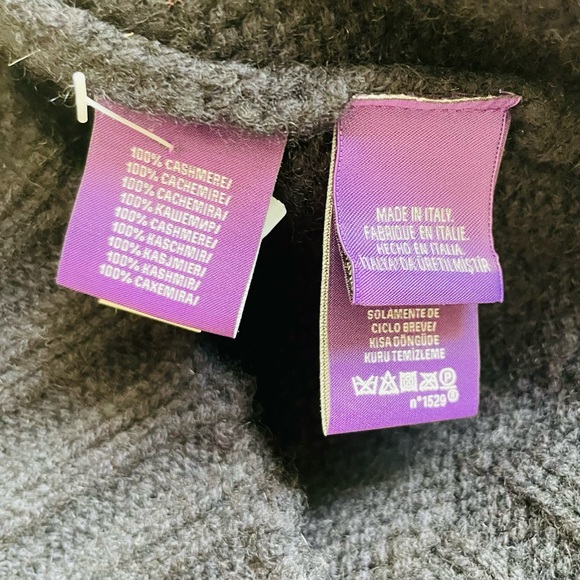 Ralph Lauren 100% cashmere SMALL Purple Label USA Flag Knit Sweater in Navy - Picture 11 of 14